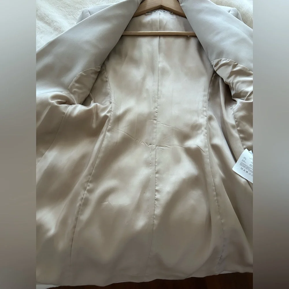 NWOT Alexander Wang Dry Wool Twill Blazer Jacket Dress w/ Logo Belt 4